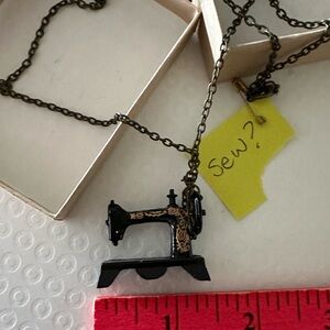 Upcycled Vintage Sewing Machine Pendant Necklace OOAK